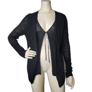 SIMPLY VERA Black Double Layer Cardigan Sweater Womens Size XL